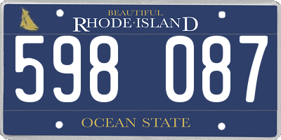 RI license plate 598087