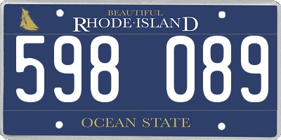 RI license plate 598089