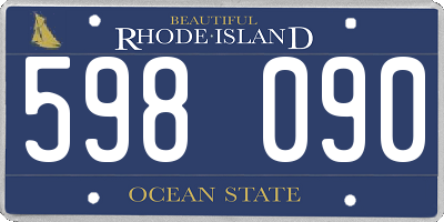 RI license plate 598090