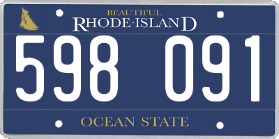 RI license plate 598091