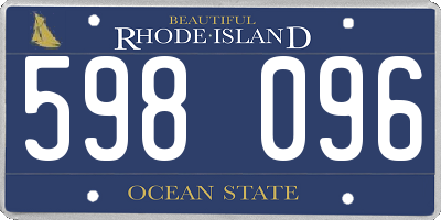 RI license plate 598096