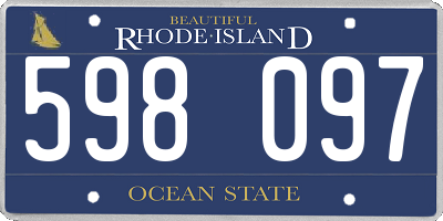 RI license plate 598097