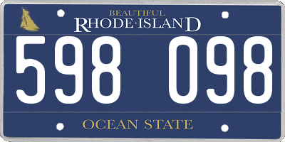 RI license plate 598098