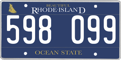 RI license plate 598099