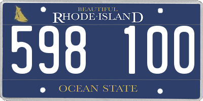 RI license plate 598100