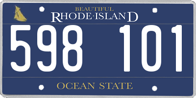 RI license plate 598101