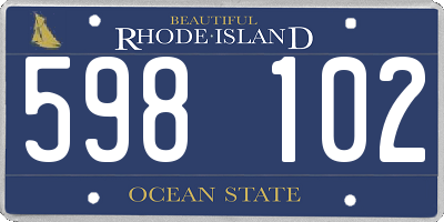 RI license plate 598102