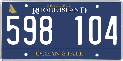 RI license plate 598104