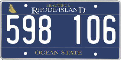 RI license plate 598106