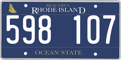 RI license plate 598107