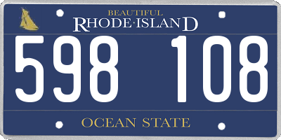 RI license plate 598108