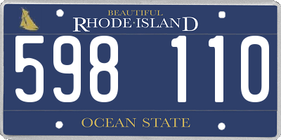 RI license plate 598110