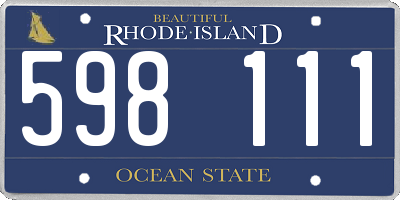 RI license plate 598111