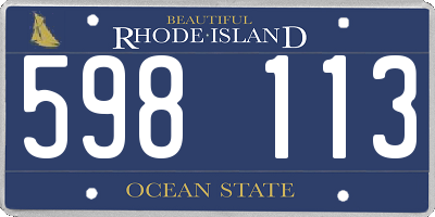 RI license plate 598113