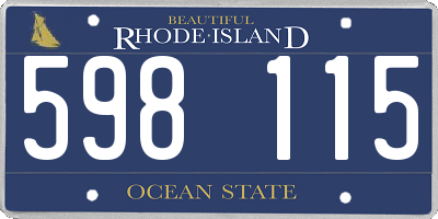 RI license plate 598115