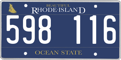 RI license plate 598116