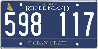 RI license plate 598117