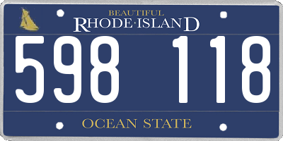 RI license plate 598118