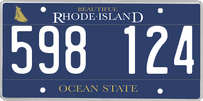 RI license plate 598124