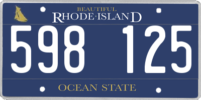 RI license plate 598125