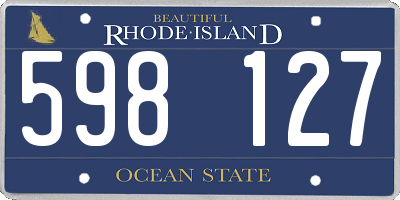 RI license plate 598127