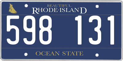 RI license plate 598131