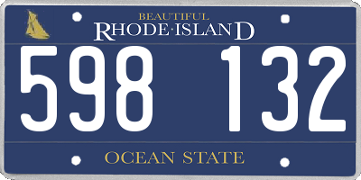 RI license plate 598132