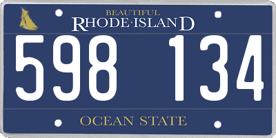 RI license plate 598134