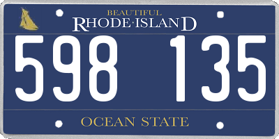 RI license plate 598135