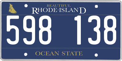RI license plate 598138