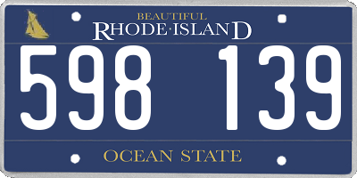 RI license plate 598139
