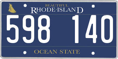 RI license plate 598140