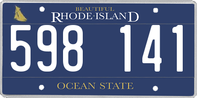 RI license plate 598141