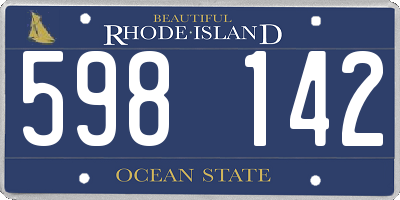 RI license plate 598142