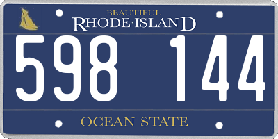 RI license plate 598144
