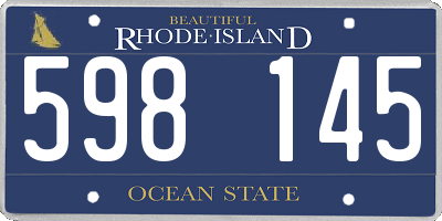RI license plate 598145