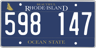 RI license plate 598147
