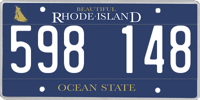 RI license plate 598148