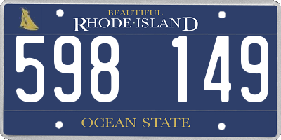 RI license plate 598149