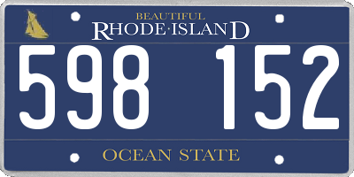 RI license plate 598152
