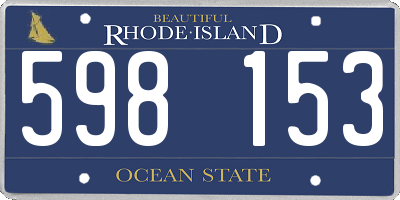 RI license plate 598153
