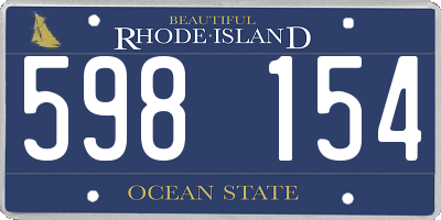 RI license plate 598154