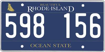 RI license plate 598156