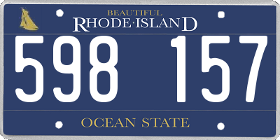 RI license plate 598157