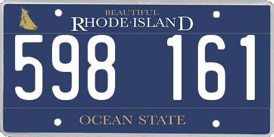 RI license plate 598161