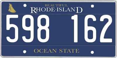 RI license plate 598162