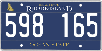 RI license plate 598165