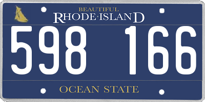 RI license plate 598166