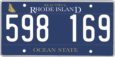 RI license plate 598169