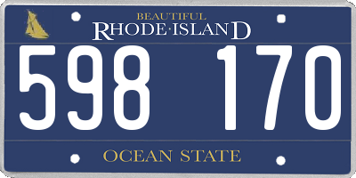 RI license plate 598170